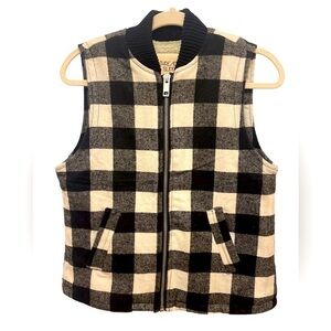 Thread & Supply Black and White Checkered Vest Size S